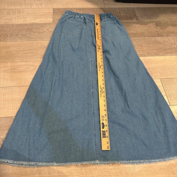 EBOSSY WOMENS MAXI DENIM PULL ON SKIRT BLUE SIZE SMALL - Picture 3 of 7